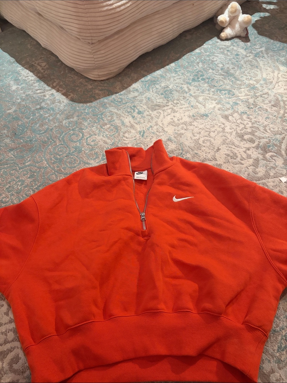 Nike Women’s Bright Orange Quarter-Zip Turtleneck Sweatshirt